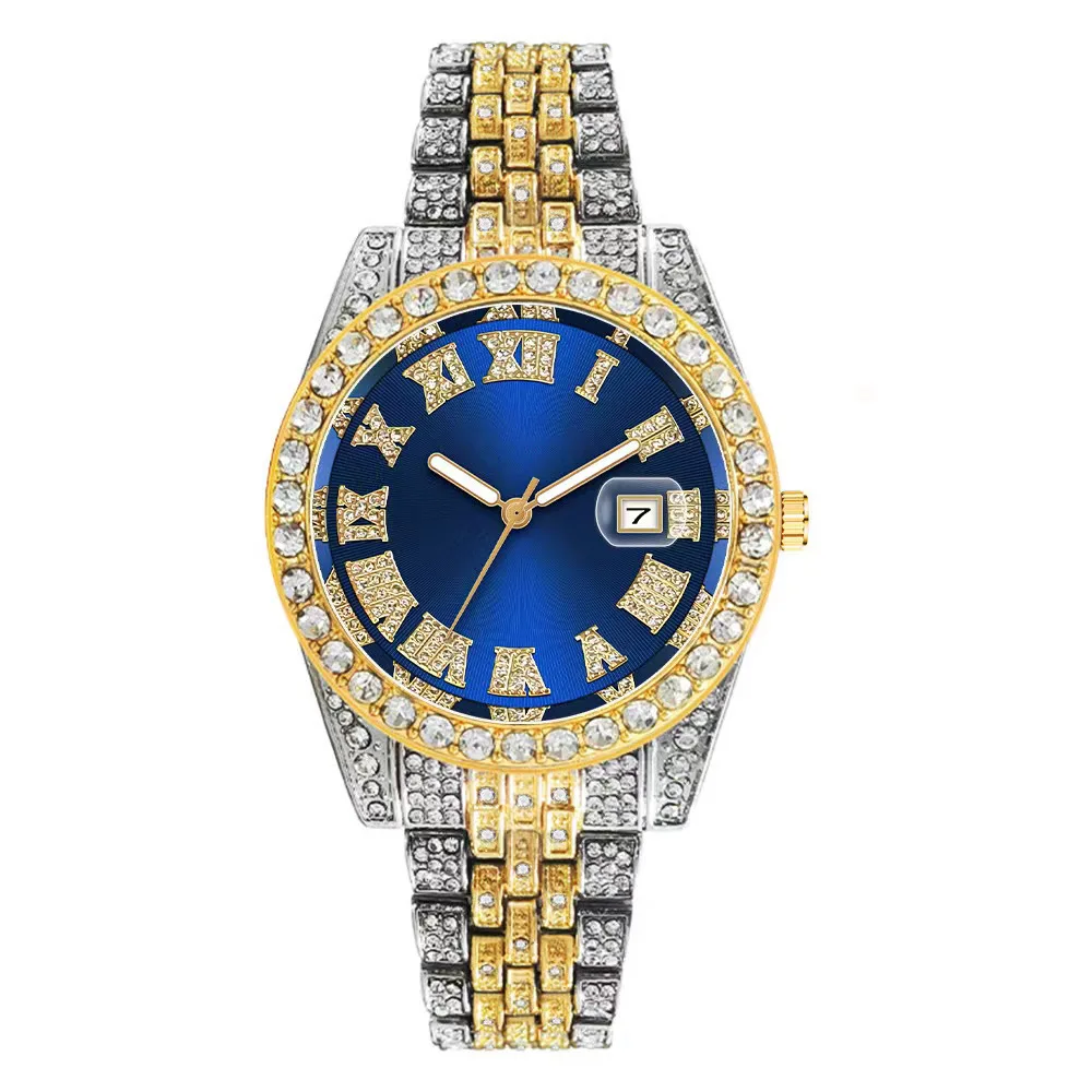 Nuovo orologio di diamanti di lusso per uomo donna orologio ghiacciato Hip Hop orologio da polso al quarzo unisex data orologio Relogio Masculino Dropshipping
