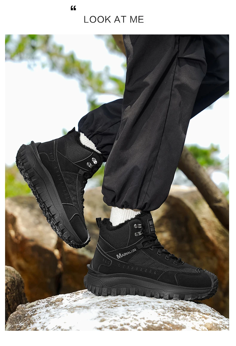 Herren-Outdoor-Schuhe und -Stiefel, Herrenschuhe, geeignet für den Winter, leicht, warm, einfach anzuziehen, mit einem stilvollen Obermaterial. – Detail 16
