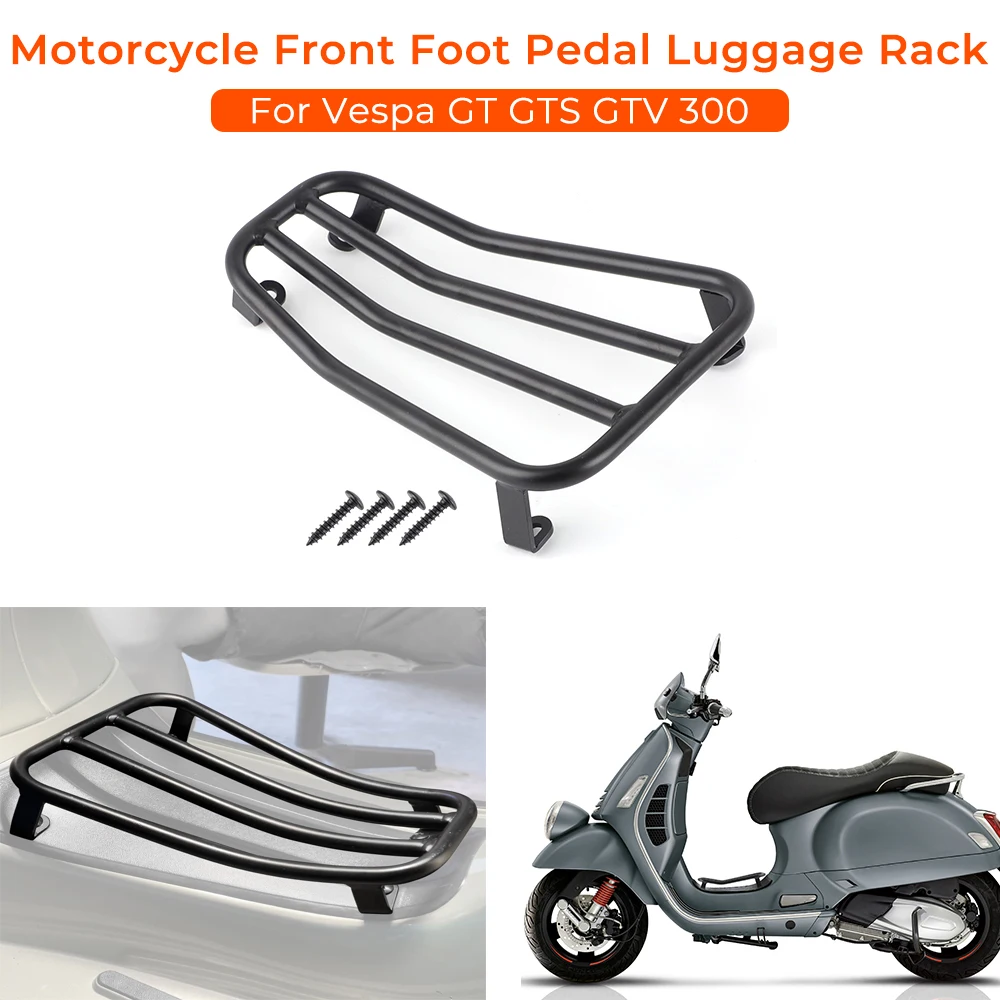 

Держатель кронштейна для ножной педали для Vespa GT GTS GTV 60 125 200 250 300 300ie, задняя багажная полка, поддержка аксессуаров для мотоциклов