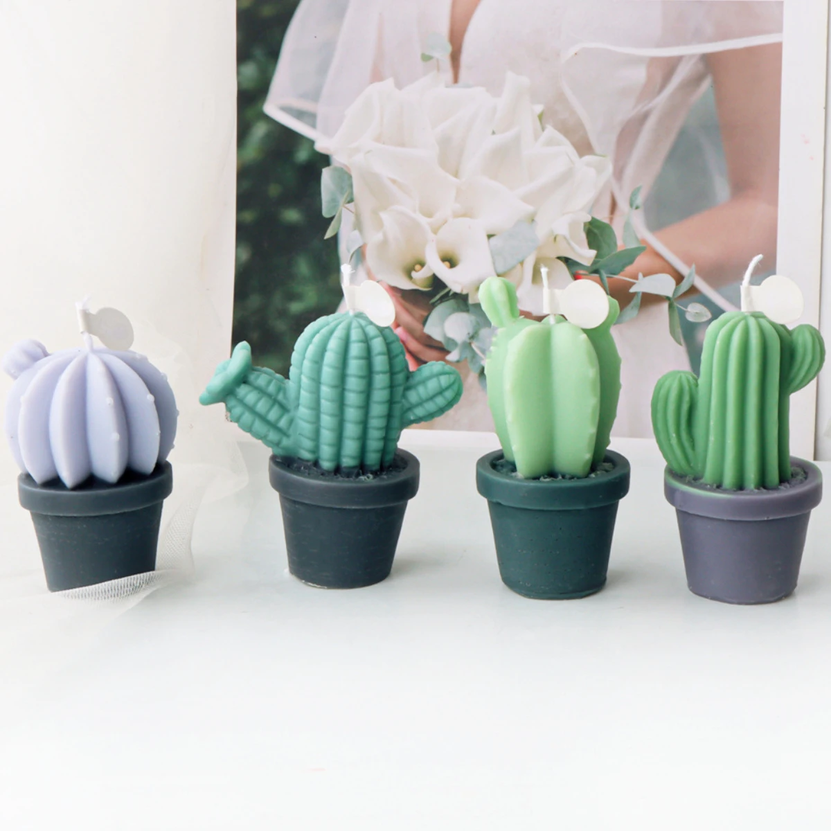 Desert Plant Cactus Candle Silicone Mould Multi Style Cactus Ball Soap Resin Making Set Summer Drink Ice Chocolate Desk Decor