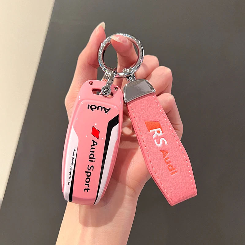 Soft ASB Car Smart Key Case Cover For Audi A6 A7 A8 E-tron Q5 Q8 C8 D5 Auto Styling Protection Shell Holder Accessories - view 5
