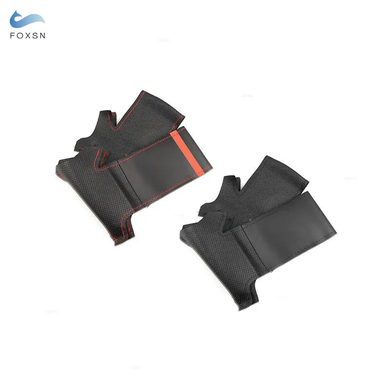 Car Steering Wheel Cover with Needles Threads For Suzuki Jimny 2015 2016 2017 2018 Microfiber Perforated Leather Accessories