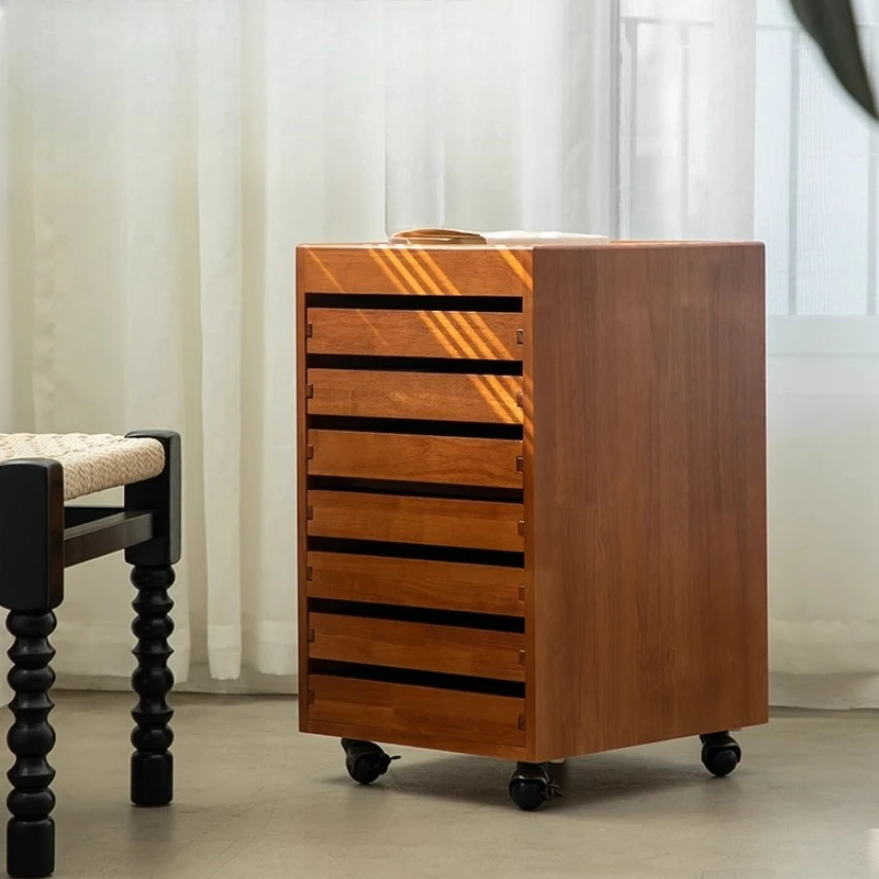 

Nordic solid wood simple drawer file cabinet office study removable stationery storage cabinet sofa edge few