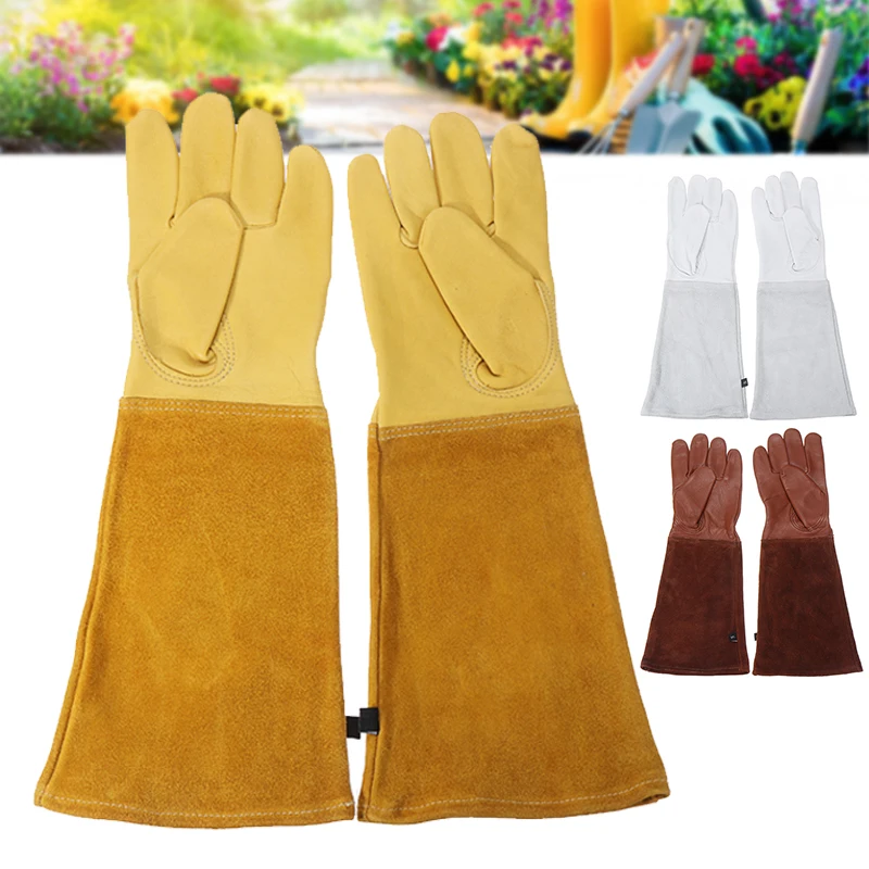 

Rose Pruning Gardening Leather Gloves Beekeeping Thorn Proof Long Sleeve Work Glove Men Women Garden Pruning Gloves S M L XL