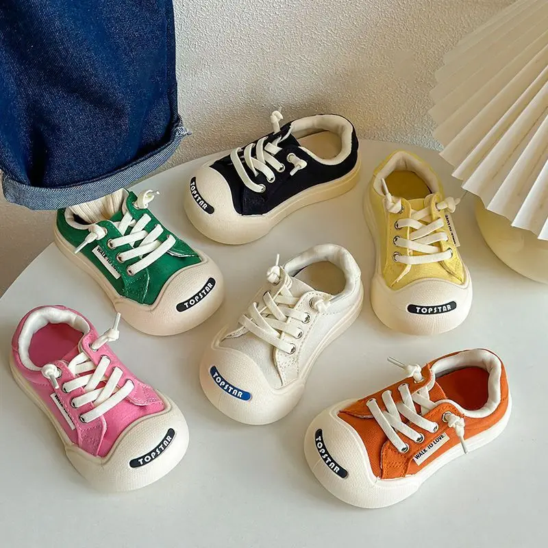 Children's Canvas Shoes Spring and Autumn Boys' and Children's Board Shoes Baby White Shoes