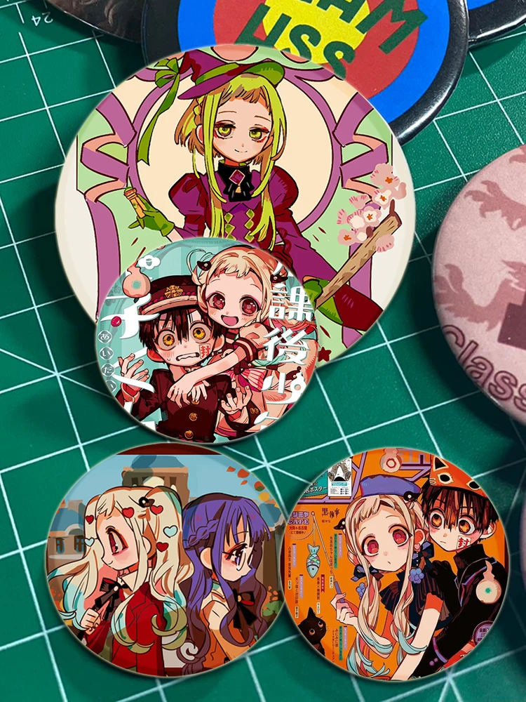 Anime Character Hanako-kun/Nene Yashiro/Kou Minamoto/Aoi Akane Lapel Pins Round Brooches Badge for Backpack Accessories Gifts