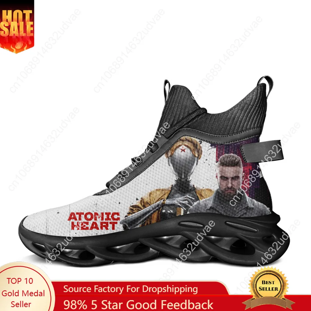 

Atomic Heart High Top Flats Sneakers Mens Womens Sports Running Shoes High Quality Sneaker Lace Up Mesh Footwear Custom Shoe