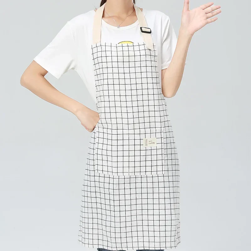 New Hot Fashion Lady Women Men Adjustable Cotton Linen High-grade Kitchen Apron for Cooking Baking Restaurant Pinafore