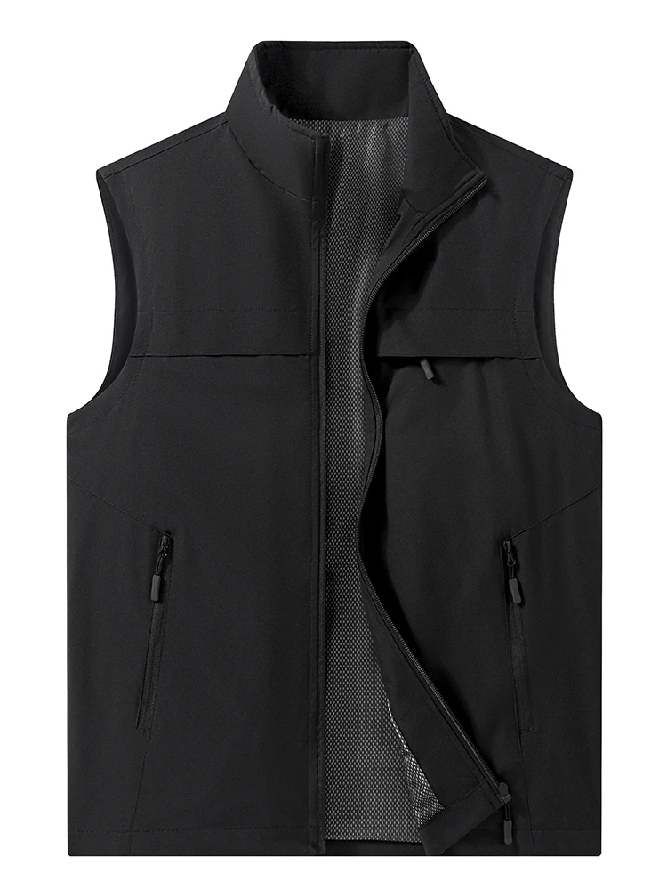 

Новая мужская весенне-осенняя жилетка, повседневная, для активного отдыха, свободного кроя, больших размеров, из полиэфирного волокна, для делового стиля, элегантная