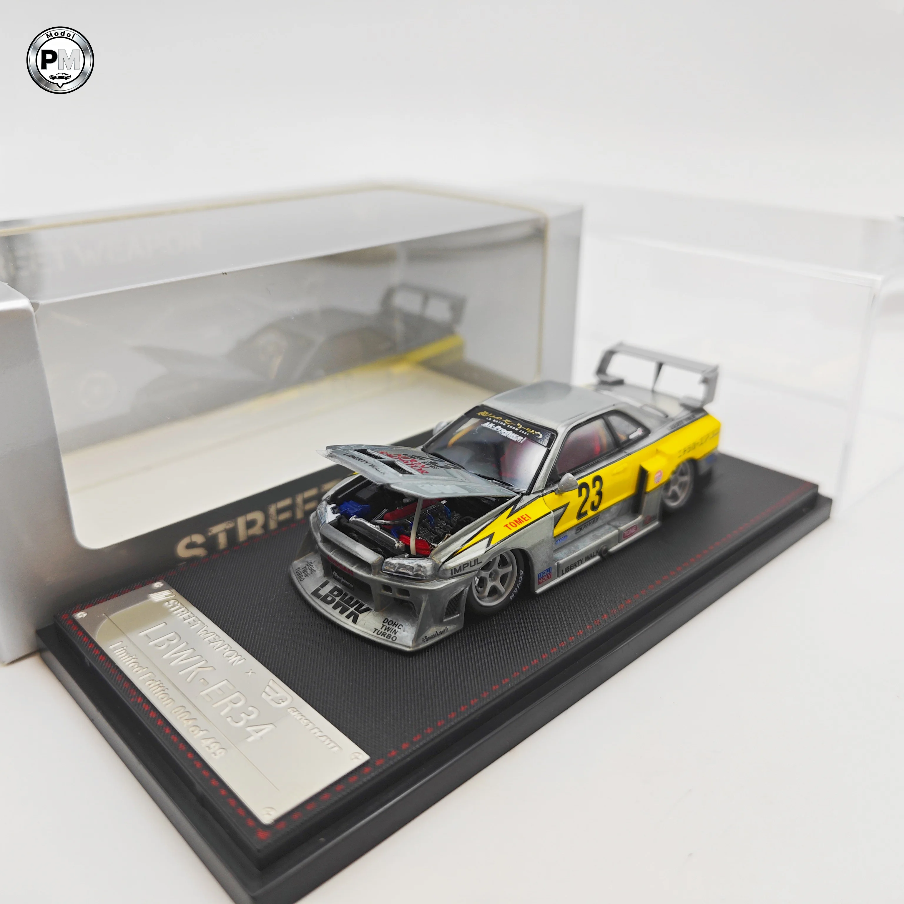 SW 1:64 LBWK ER34 معطف شفاف إصدار خاص نموذج سيارة مصنوع من خليط معدني قابل للفتح #1