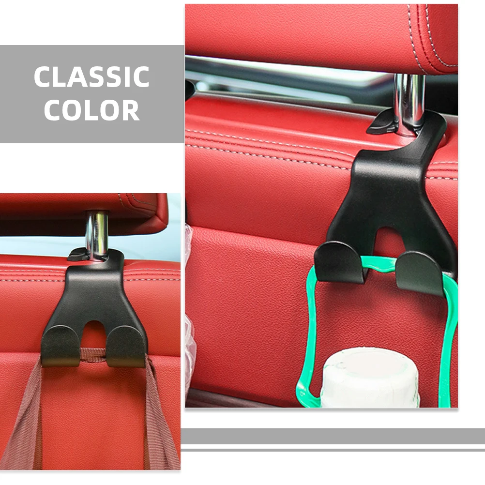 

4 Pcs Car Seat Hooks Backseat Hangers Phone Holder Purse Key Storage Accessories Black Color Easy Installation Multi Functional