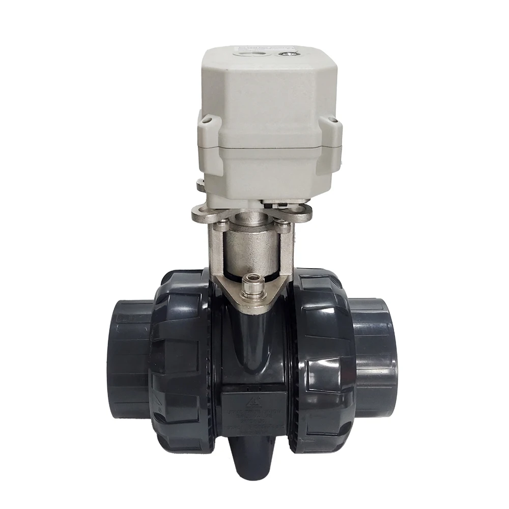 Imagem -05 - Válvula de Água Elétrica Dn50 Tsaifan Vias Upvc Extremidade de União Verdadeira Válvula de Motor Elétrico de Polegadas 15nm Certificação ce para Fornecimento de Água do Tanque