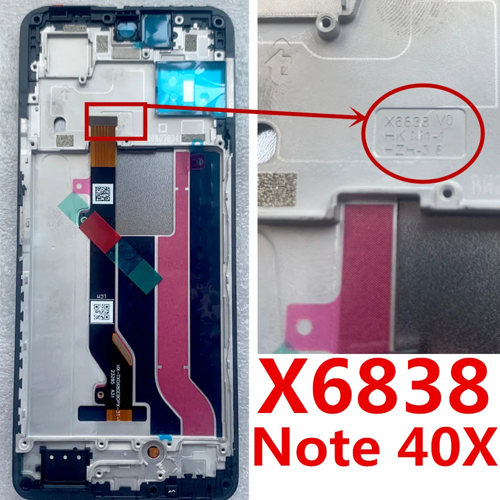 

6,78-дюймовый новый ЖК-дисплей для Infinix Note 40X 5G с дигитайзером сенсорного экрана в сборе для Infinix Note 40X 5G X6838 Дисплей