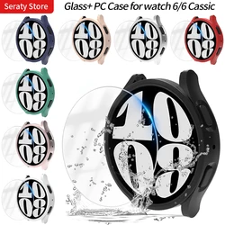 Glass+Case for Samsung Galaxy Watch 6 Classic 43mm 47mm Waterproof Hollow Bumper+Screen Protector Galaxy Watch 6 40mm 44mm Cover