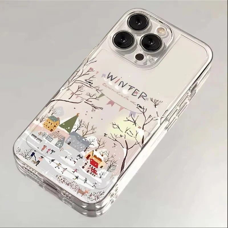 Beautiful Winter Snow Phone Case For Samsung Galaxy S25 S24 S23 S22 S21 FE Plus FE Ultra A15 A16 A35 A52 A53 A55 5G Clear Cover - náhled 4