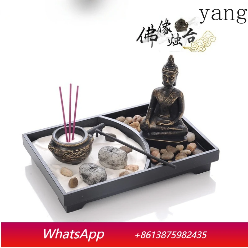 

LH Buddha statue ornament sand table incense insert micro landscape decoration craft desktop Buddha art