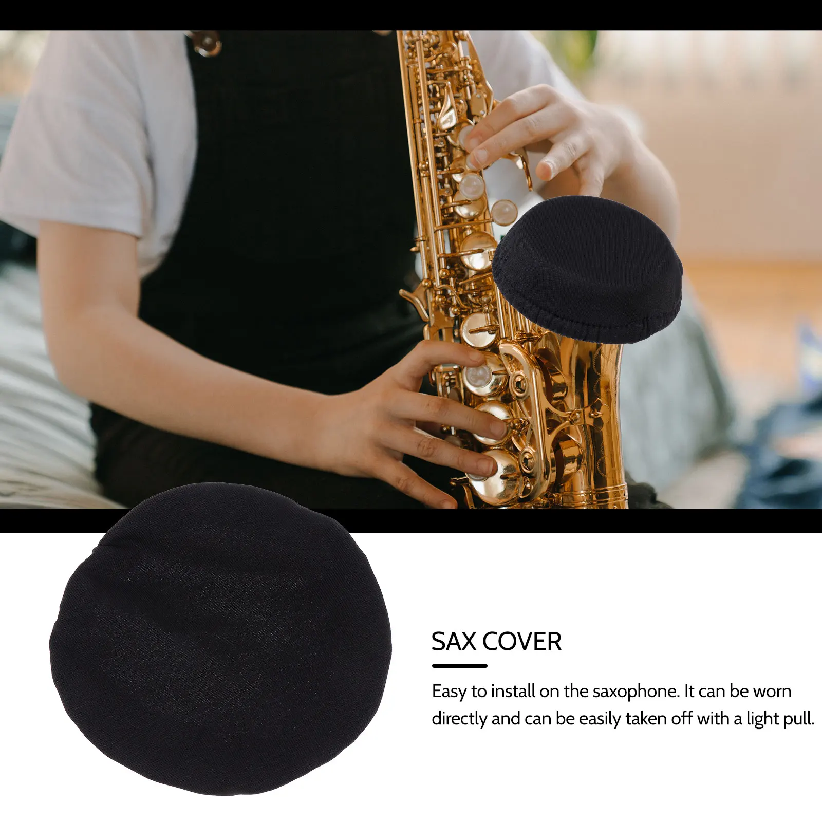 

Saxophone Dust Cap Alto Accessory Instrument Horn Cover Bell Music Black for