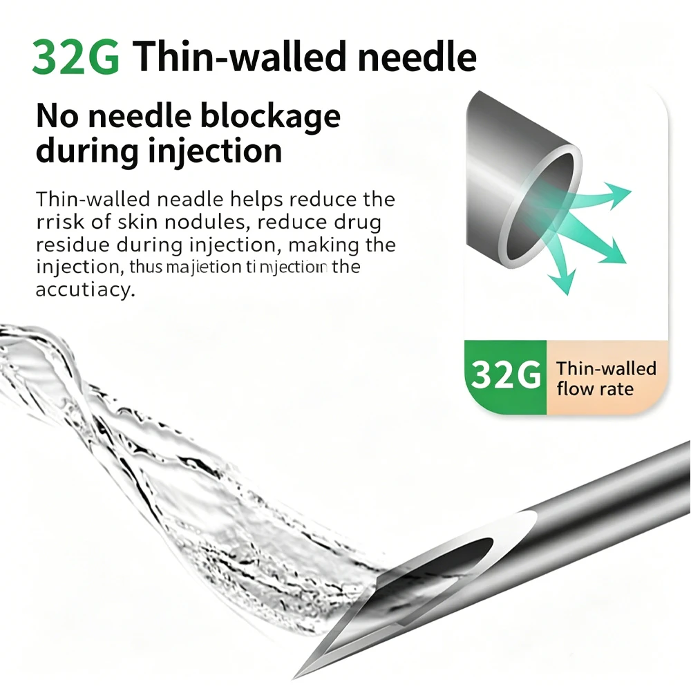 Professioneller Insulin-Injektionspen für den Heimgebrauch, nachfüllbares Design, Dosierkontrolle, perfekt für 3-ml-Kartuschen, mit Box. – Detail 12