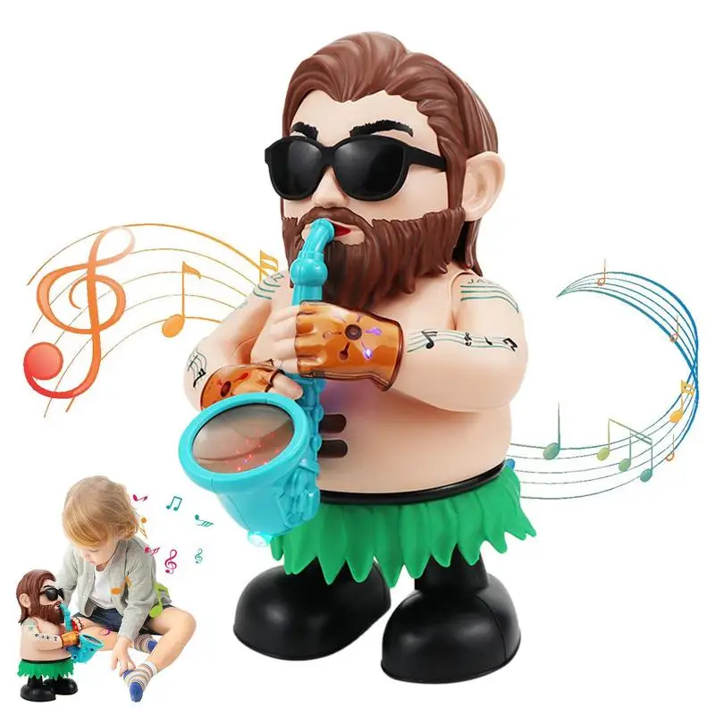 Fun Musical Saxophone Toy Interactive Singing Twisting Wriggle Saxophone Toy For Babies Kids Funny Saxophone Player Man Toy