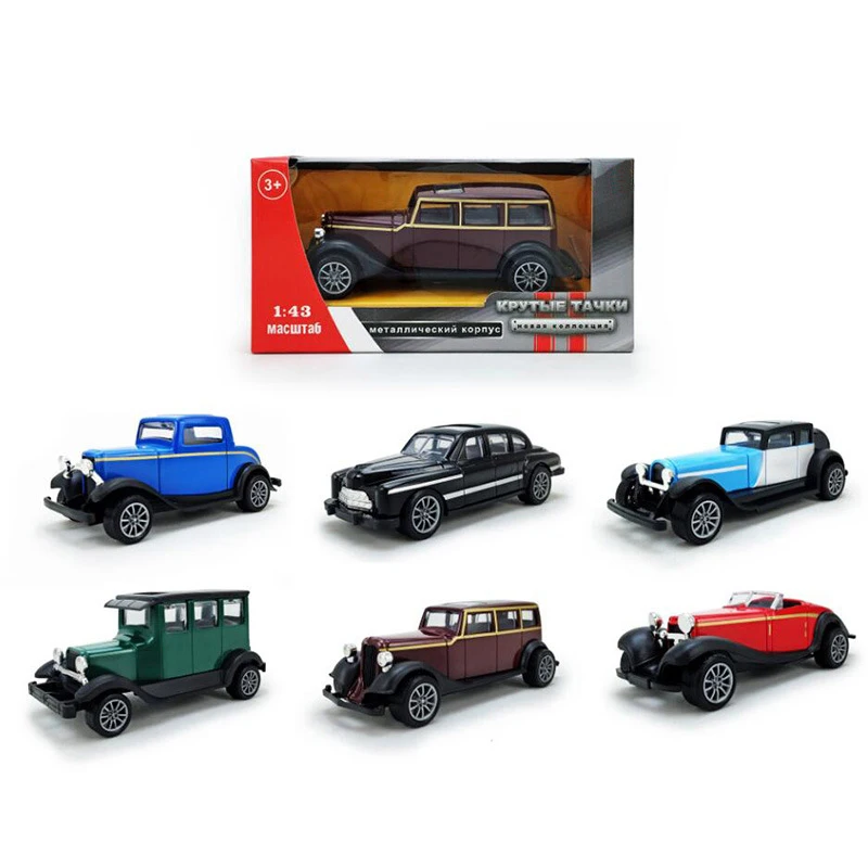 

1 шт. 1:43 Винтажная модель автомобиля из сплава, классическая миниатюрная машинка с откатным механизмом #