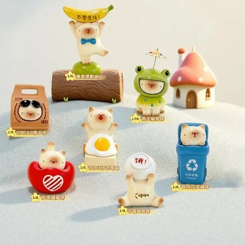 Tägliches Leben einer Katze: Mutternde Katzen-Serie – Angstlösende Blindbox mit verschiedenen Modellierungen, Katzenspielzeug, Auto-Dekoration, Überraschungsbox, Geschenke