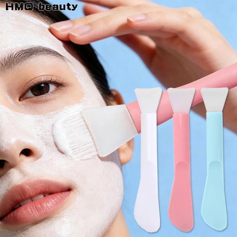 Silicone Mask Brush Spatula 2 in 1 Facial Mask Brush Soft Head Clay Mud Mask Applicator DIY Skincare Cosmetic Tool Reusable