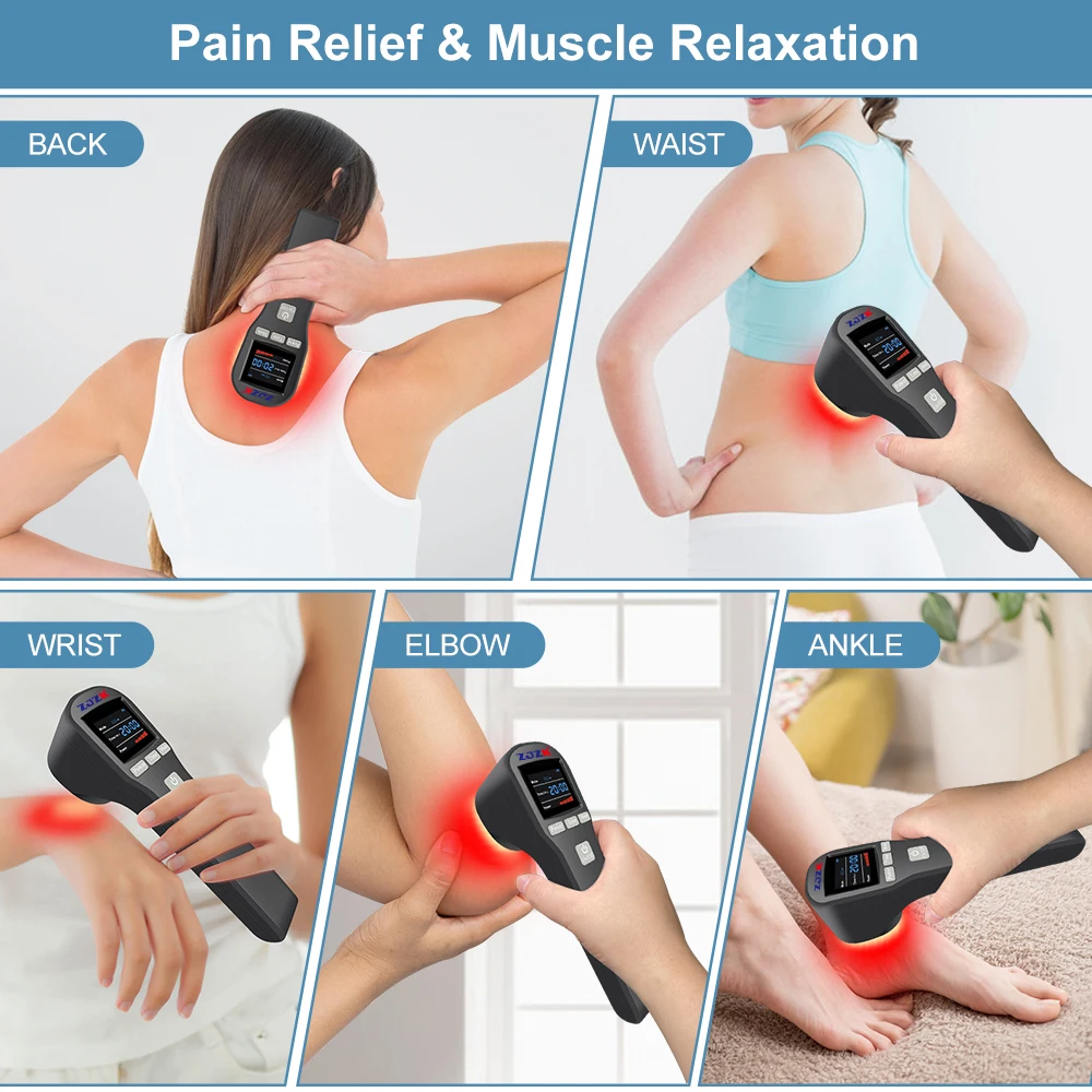 ZJZK Class Ilib Laser Pulse Therapy Knee Support Joint Pain Device 880mW 4x808nm+16x650nm 20 Diodes With Two Working Modes