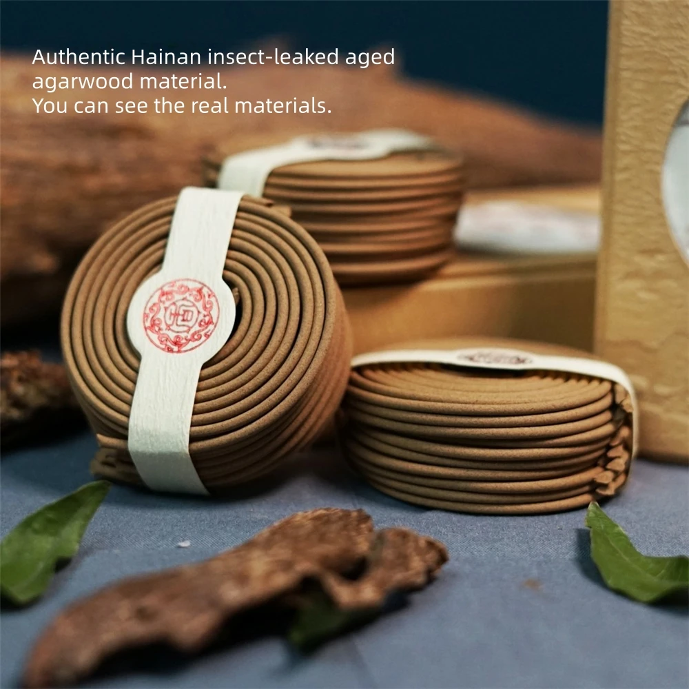 Hainan Agarwood Coils,Nha Trang Agarwood Coils,Insect-Damaged Old-Growth Agarwood,Indoor Home Incense Use,Long-Lasting Fragrance