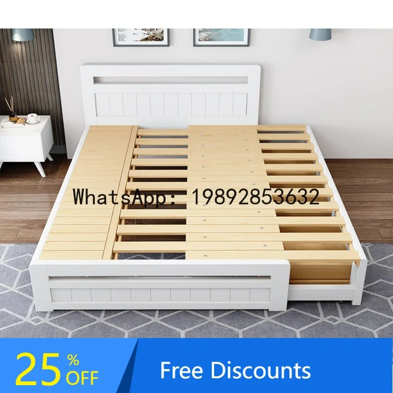 CZ Simple Solid Wood Storage Extendable Bed Pull-out Splicing Bed Small Apartment Multi-functional Storage Sofa Bed