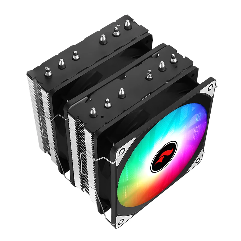 HNHU Nickel Plated 6 Copper Tube Twin tower 120mm Argb Fan Server CPU Cooler Compatible 18xx 1700 1200 115x 2011 x79 x99 AM4 AM5 - Image 4