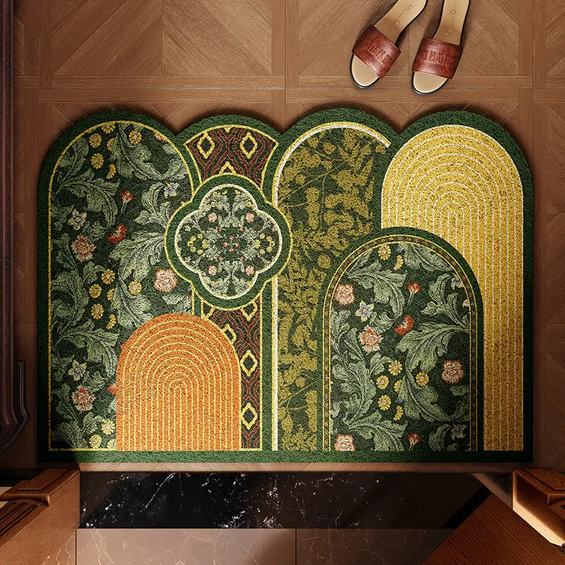 Entrance door carpet entry door floor mat silk ring foot mat