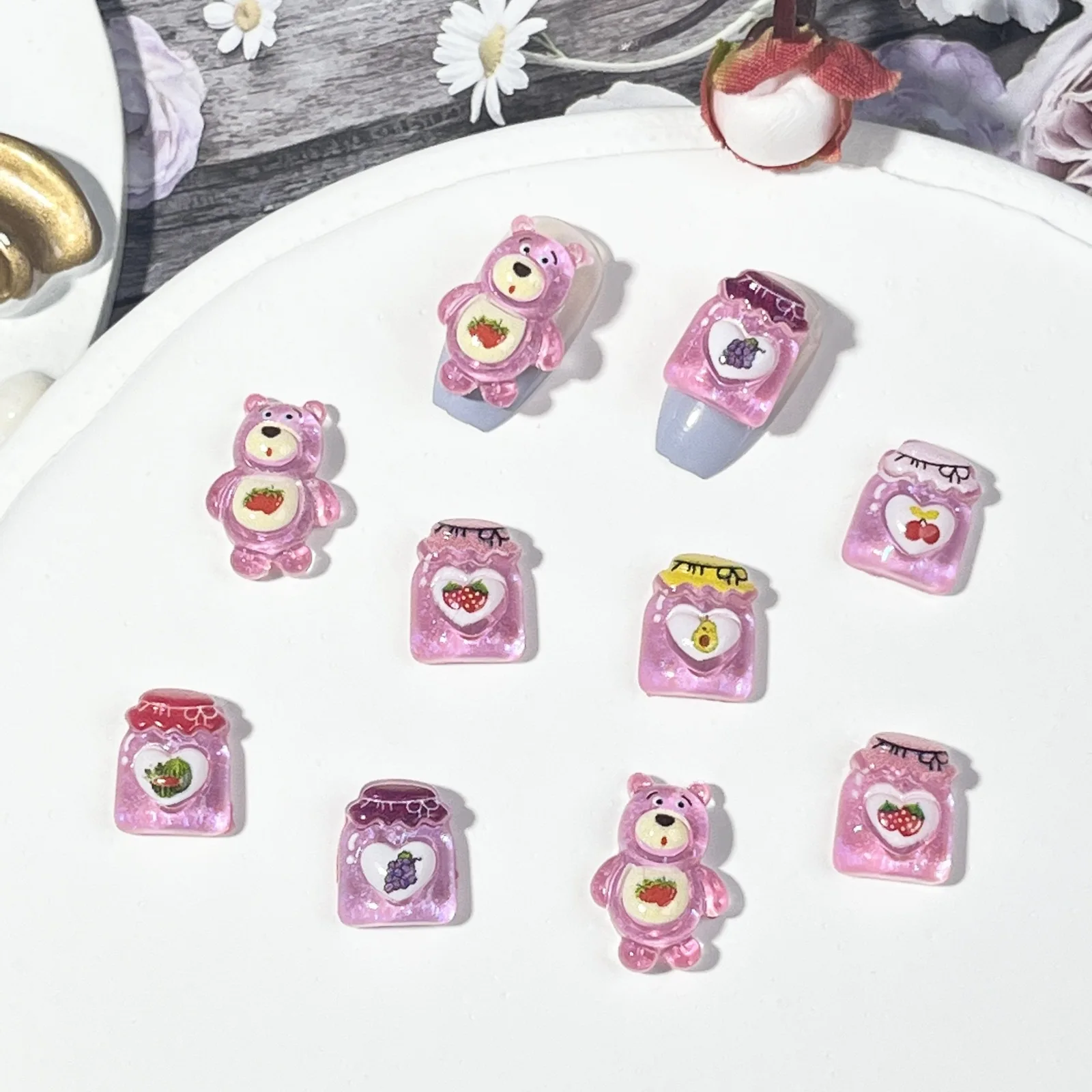 20 peças amuletos de unhas de desenho animado disney lotso para fazer unhas diy kawaii decoração de arte de unhas de resina fofa