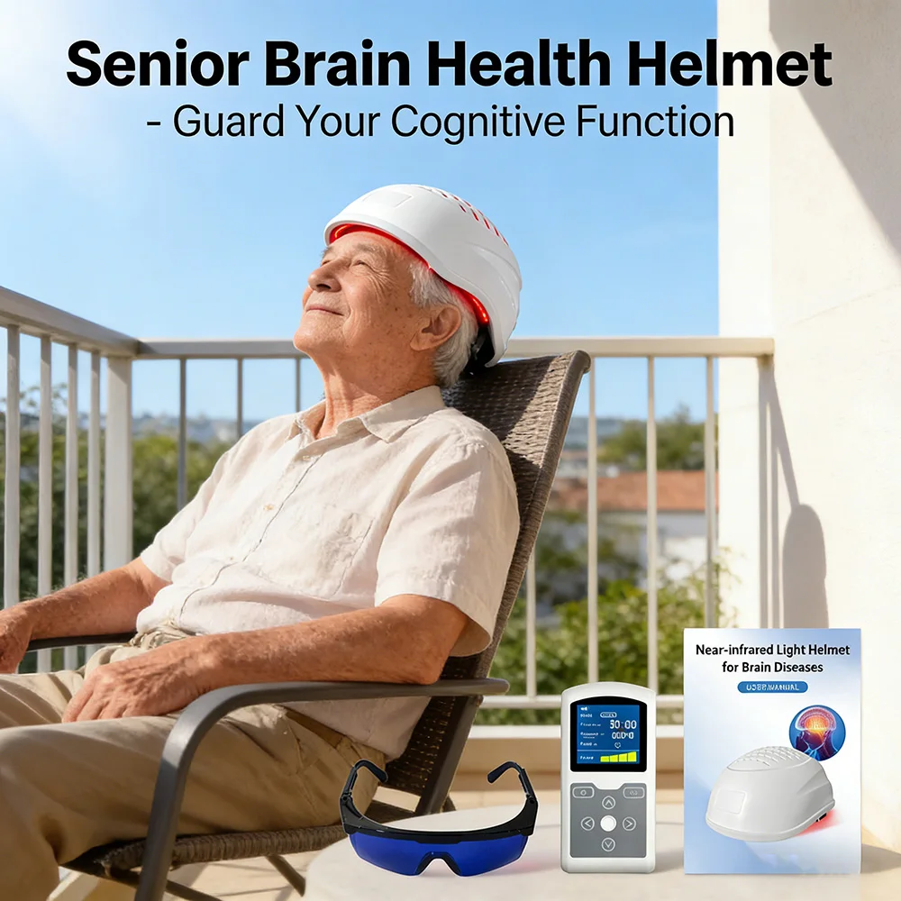 

GOVW Wireless Rechargeable 1070nm Photobiomodulation Helmet Portable Near Infrared Light Therapy Device for Daily Brain Health