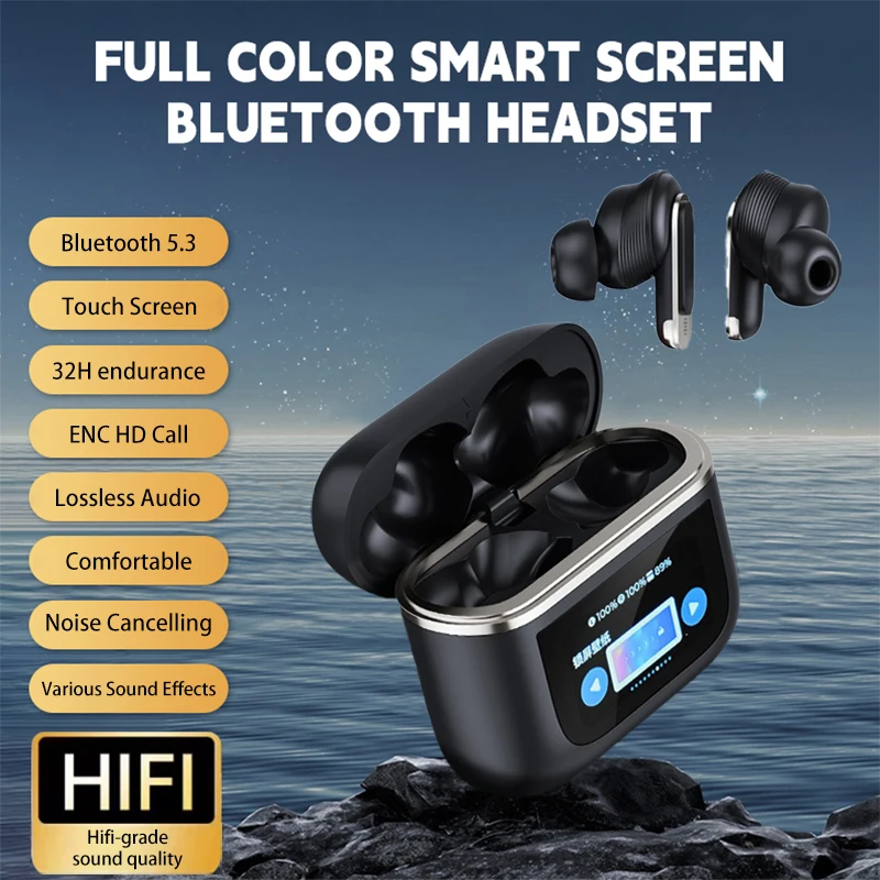 

New for TOUR PRO 2 Wireless Bluetooth Earphones V8 Sport Earbuds HiFi Stereo HD Mic Call Headphones LED Touch Screen Headset