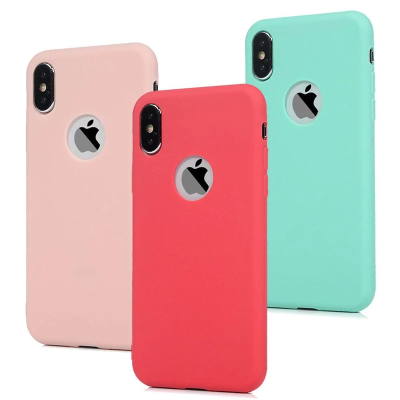 Coque bonbon en Silicone givré pour iPhone X Xr Xs Max 12 mini 11 Pro Max 6 6S 7 8 Plus SE 2020, étuis de protection de téléphone en Gel Flexible