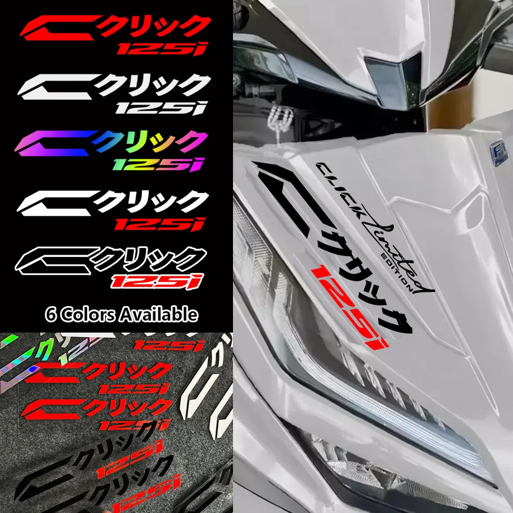 

2PCS Click 125i Sticker Japanese Emblem Logo Motorcycle Front Panel Side Body Waterproof Vinyl Decal forClick 125i Click125i