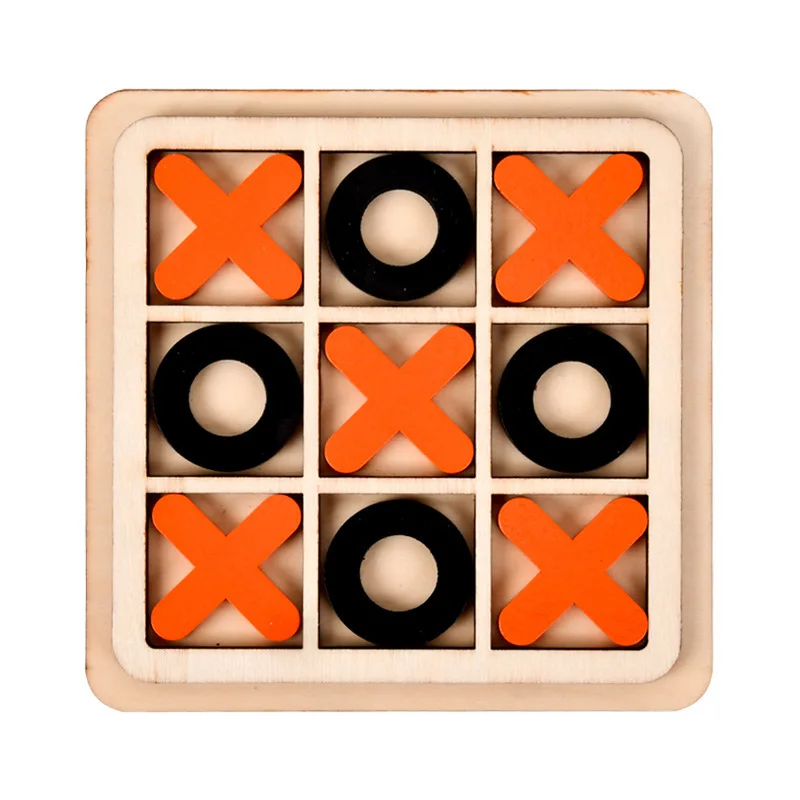 Parent-Child Interactive Board Game XO Wooden Chess Adult Social Board Game Jingzi Chess Children Puzzle Toy Gift