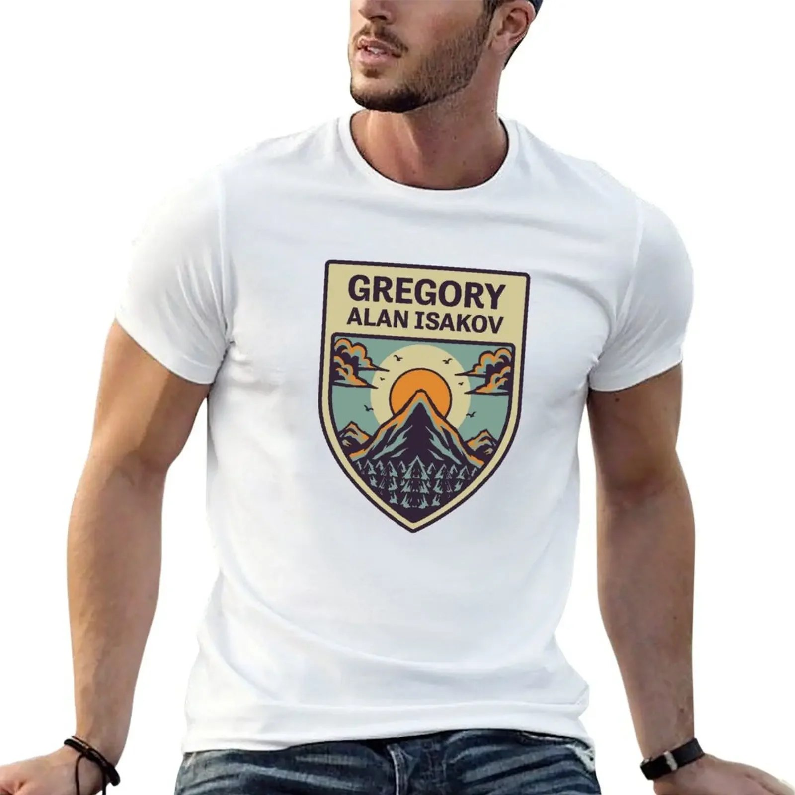 Gregory Alan Isakov Logo T-Shirt customs summer clothes designer shirts korean fashion Men's cotton t-shirt