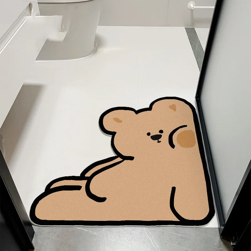 VIKAMA Cartoon Cute Anomalous Rabbit Diatom Mud Mat Bathroom Mat Household Absorbent Non-Slip Foot Mat Entry Door Mat