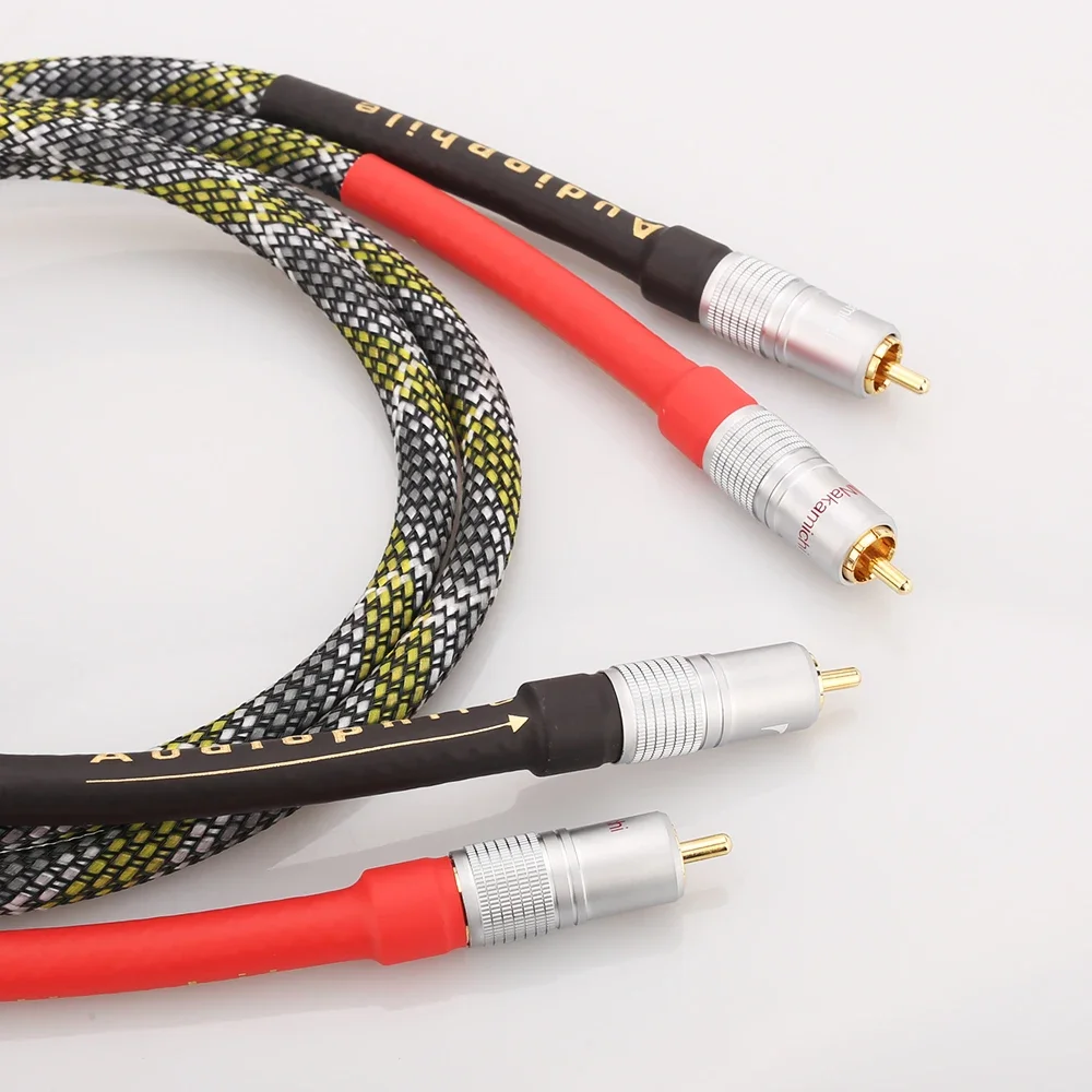 Audiocrast Cable de subwoofer estéreo de audio RCA Cable de audio de sonido Hi-Fi para cine en casa, HDTV, amplificador