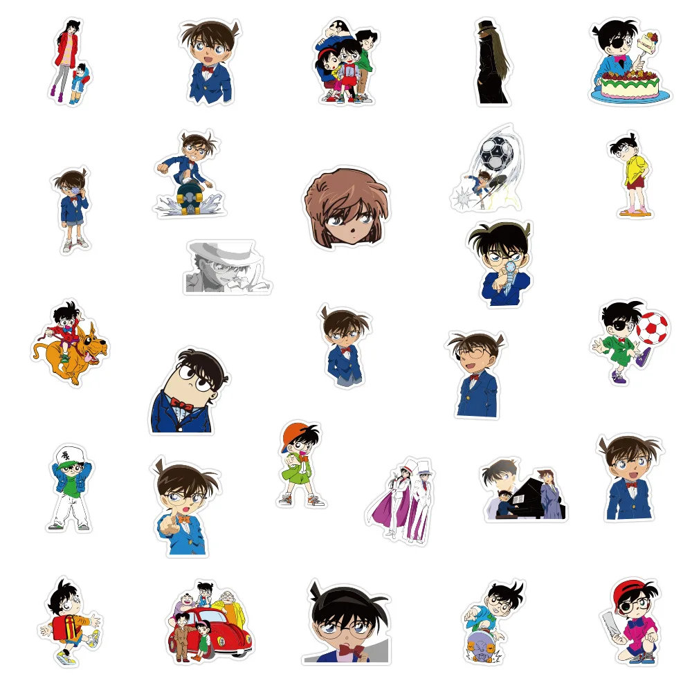 50pcs Conan Cute Cartoon Graffiti Sticker Luggage Computer Skateboard Guitar Water Bottle Waterproof Decorative Stickers Kid Toy