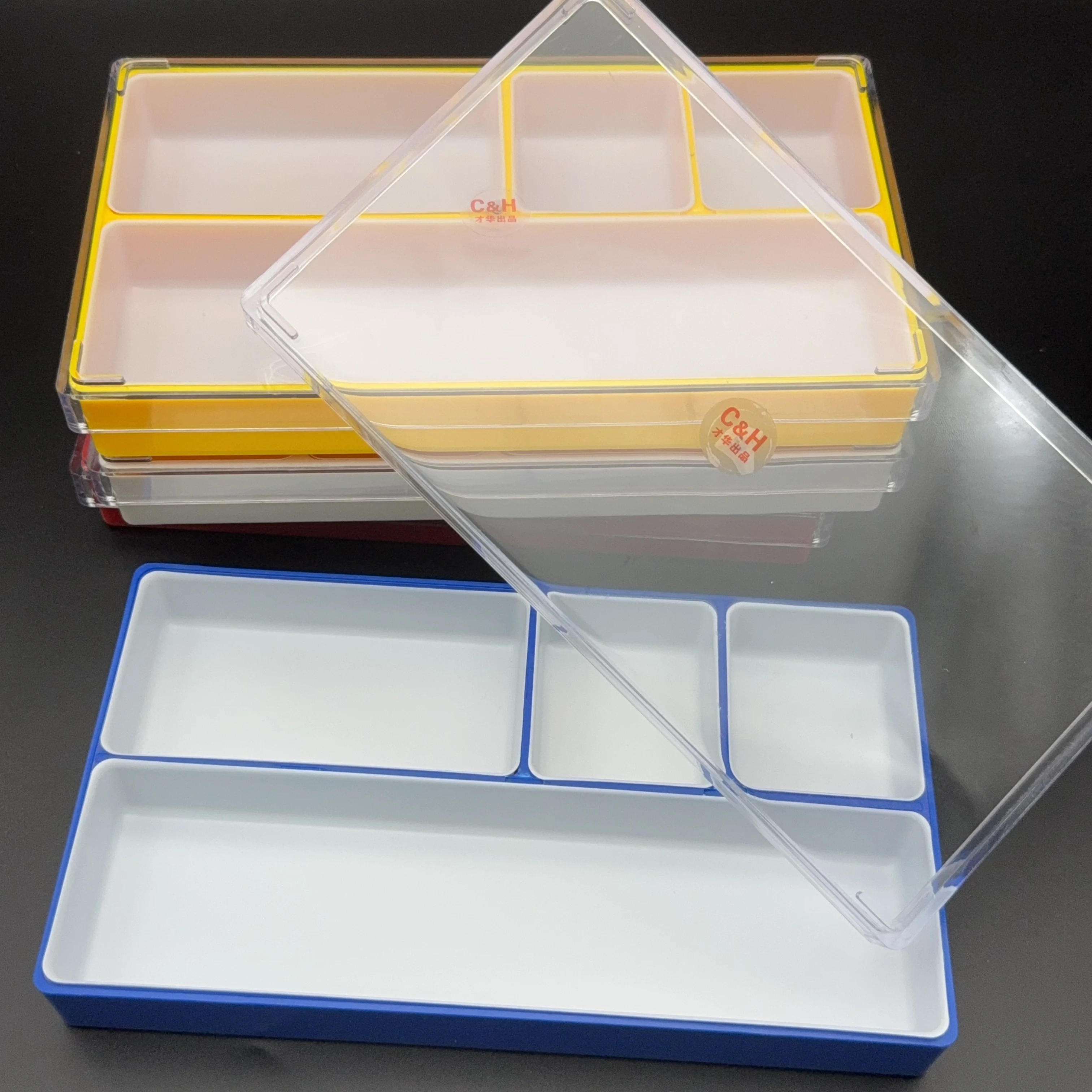 Watch Repair Tools, Watch/Case Storage Box, Watch Parts Display Tray with 4 Compartments For Watchmakers