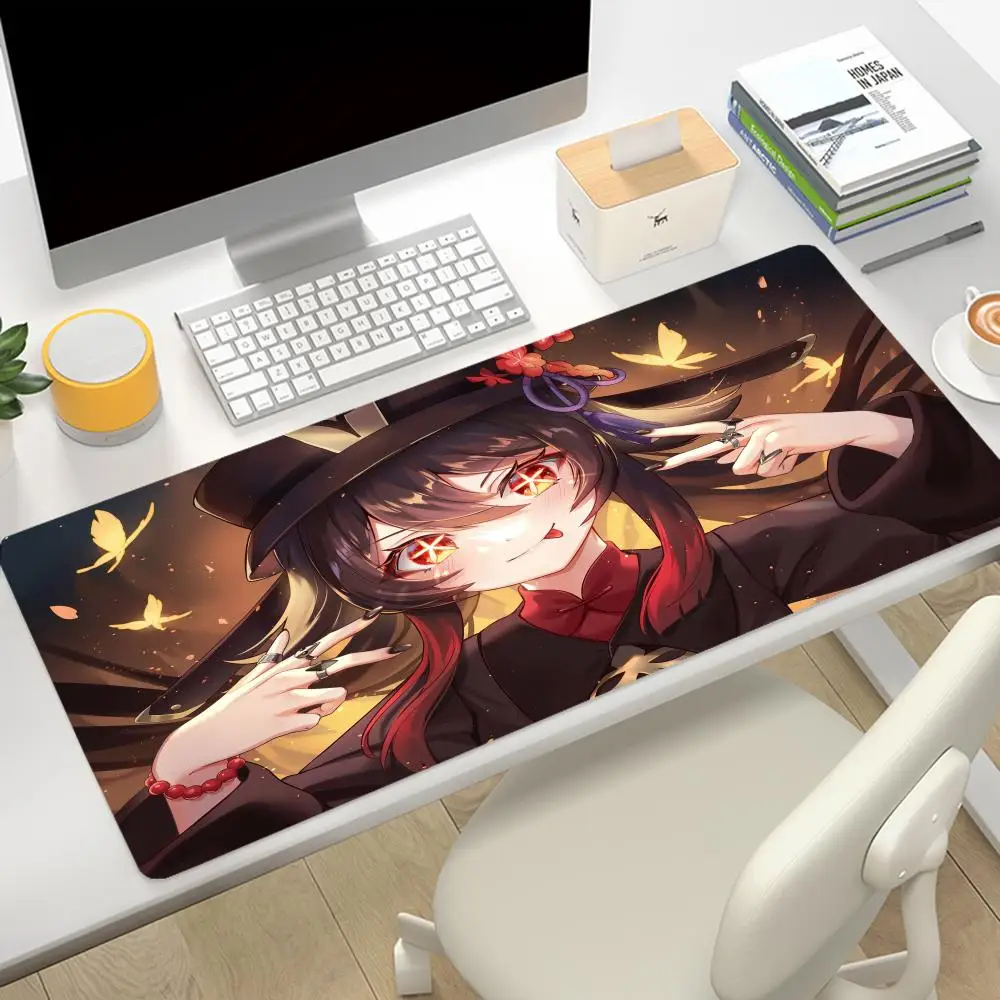 G-Genshin Impact Hu Tao Mouse Pad Large game Accessories Mouse Mat Keyboard Mat PC Gamer Desk Pad XXL Computer Laptop Mouse pad