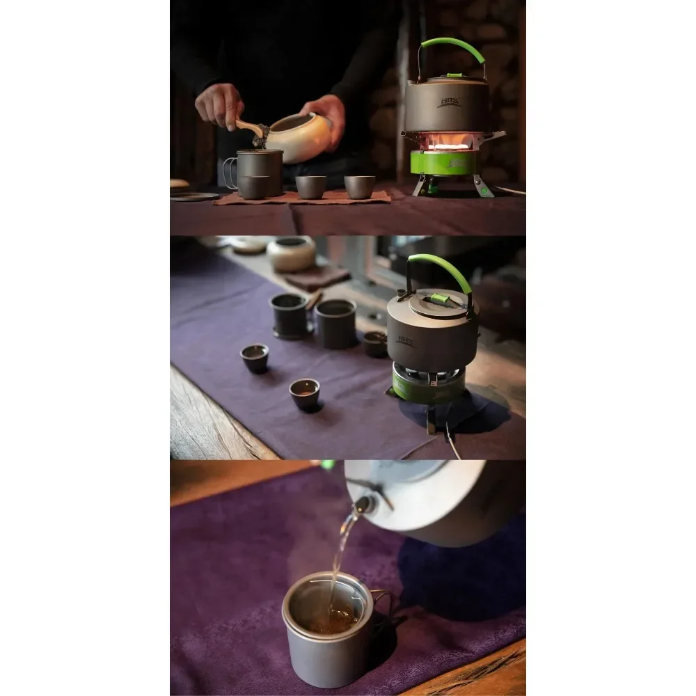 

BRS-TC02 BRS-TC01 BRS-TC03 Storage 2026Tea Set Combination Portable Outdoor Travel Double-layer High Titanium Teapot Set