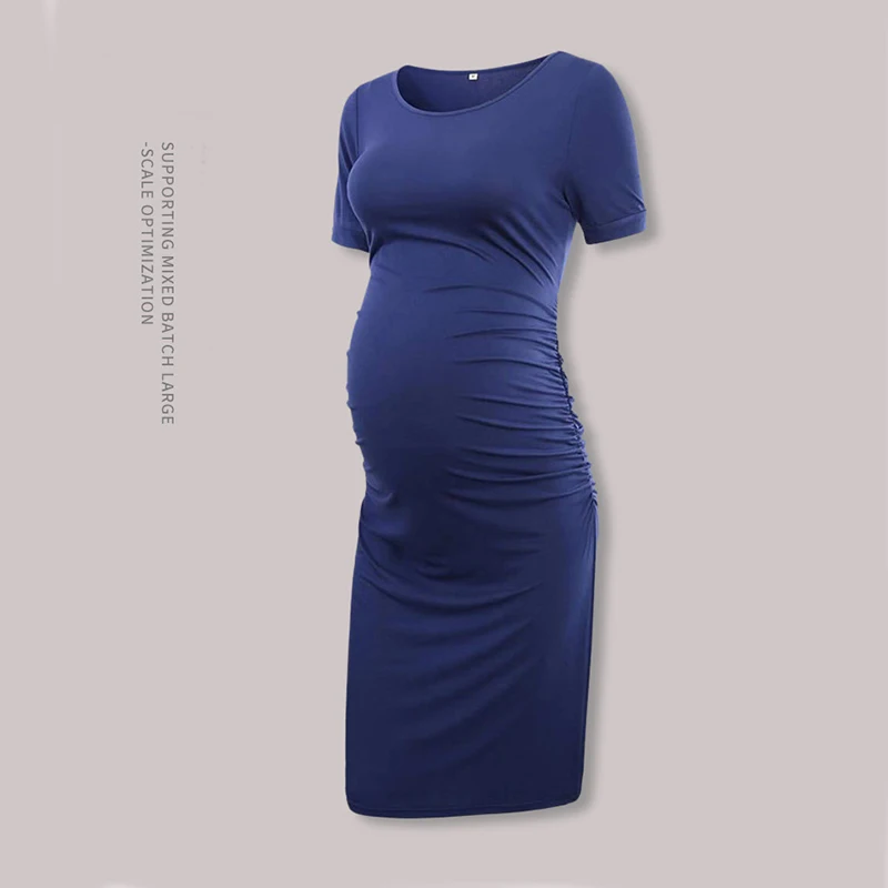 

Maternity Pregnancy Dresses Pregnant Women Short Sleeve Bodycon Casual Dress Mother O-Neck Casual Clothes Maternity Dress Vestir