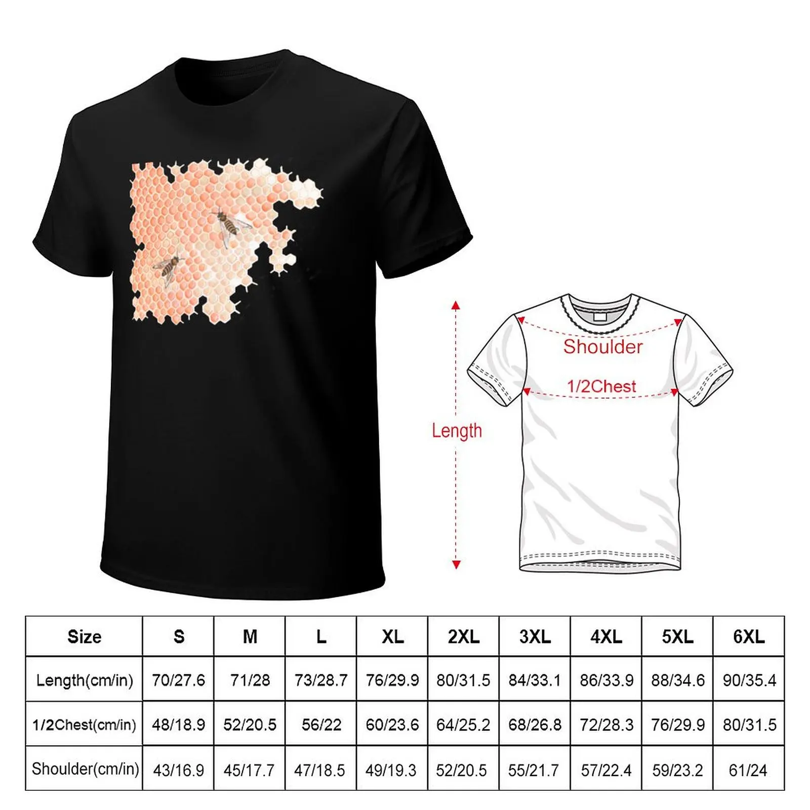 Honey Bee Honey Comb T-Shirt Breathable Sportswear T-Shirt for Men