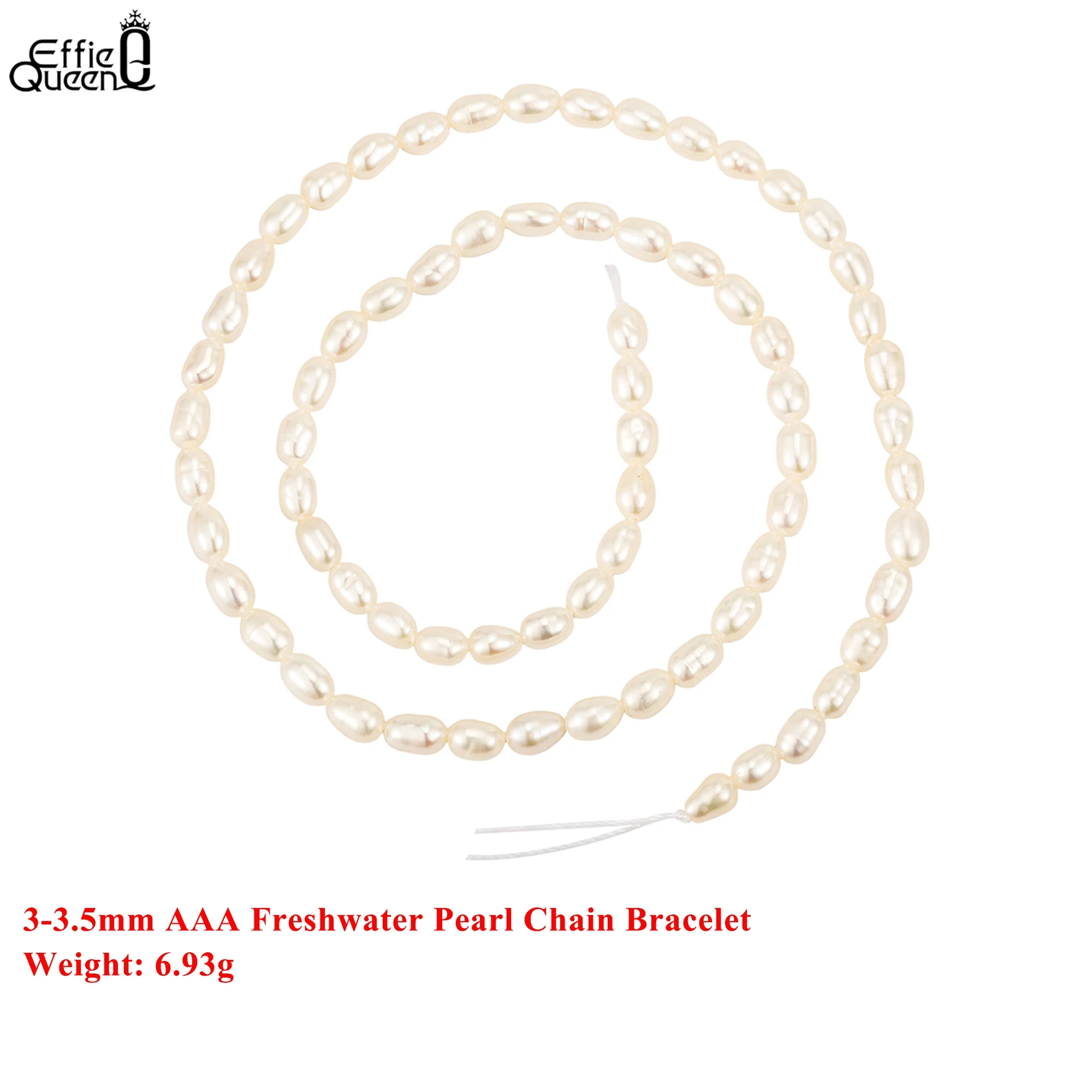 

EFFIE QUEEN 3-9mm AAA Freshwater Pearl Beads High Quality Oval Shaped Pearl Beads for Jewelry Making DIY Bracelet Necklace PP17