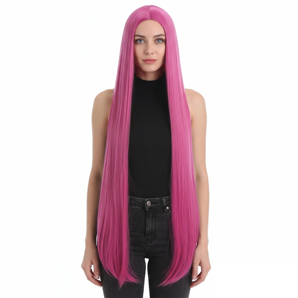 

Леди аниме костюмы персонажей парики термостойкое синтетическое волокно прямые розовые волосы с головным убором Хэллоуин Рождественский парик костюм