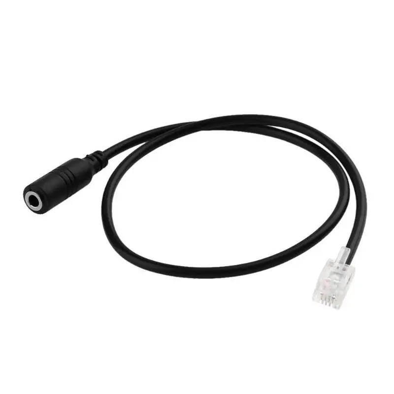 RJ9 4P4C Male to 3.5mm Female Adapter Cable with RJ9 Headset Line Sequence Converter Wire Cords for Avaya/Cisco Desk TelePhones