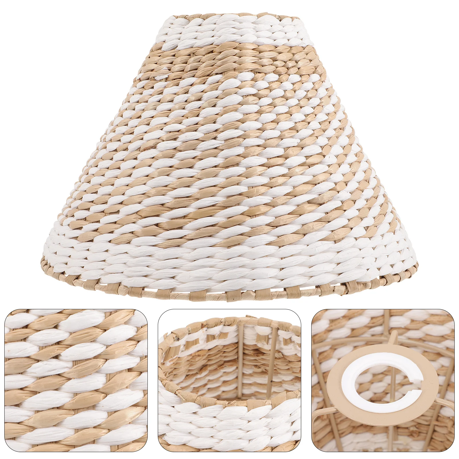 

Woven Lamp Shade Practical Weaving Light Shade for Home Study Office Table Floor Lamp Cover Woven Lampshade Home Lampshade